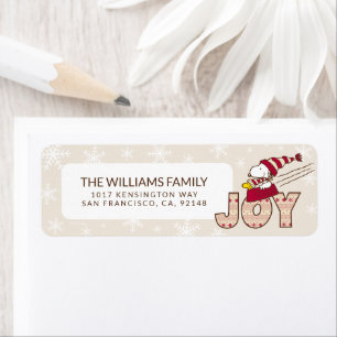 pinda's   Snoopy & Woodstock Joy Sled Ride Etiket