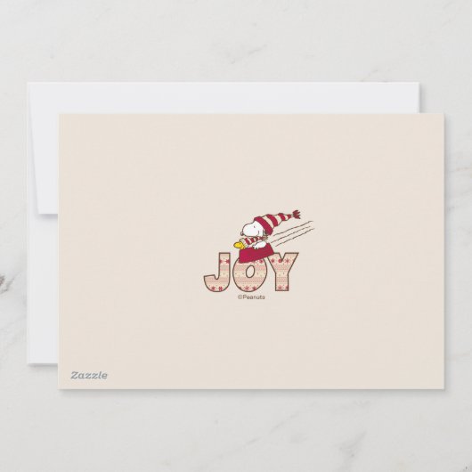 pinda's | Snoopy & Woodstock Joy Sled Ride Feestdagenkaart (Achterkant)