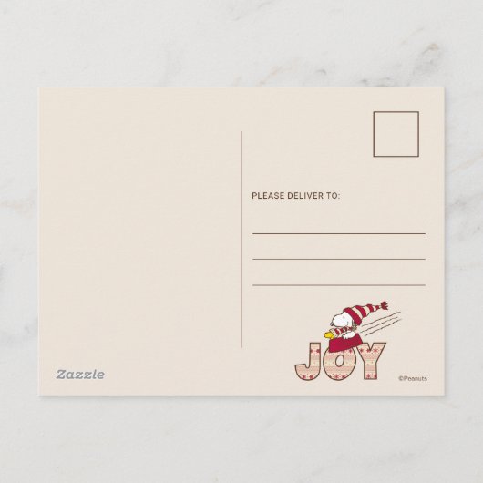 pinda's | Snoopy & Woodstock Joy Sled Ride Feestdagenkaart (Achterkant)