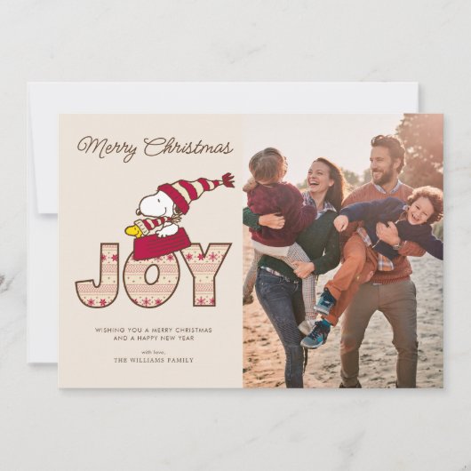 pinda's | Snoopy & Woodstock Joy Sled Ride Feestdagenkaart (Voorkant)