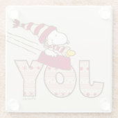 pinda's | Snoopy & Woodstock Joy Sled Ride Glazen Onderzetter (Achterkant)