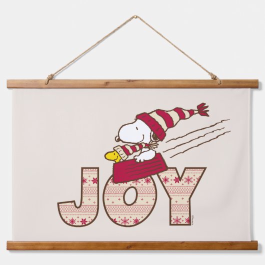 pinda's | Snoopy & Woodstock Joy Sled Ride Hangend Wandkleed (Voorkant)