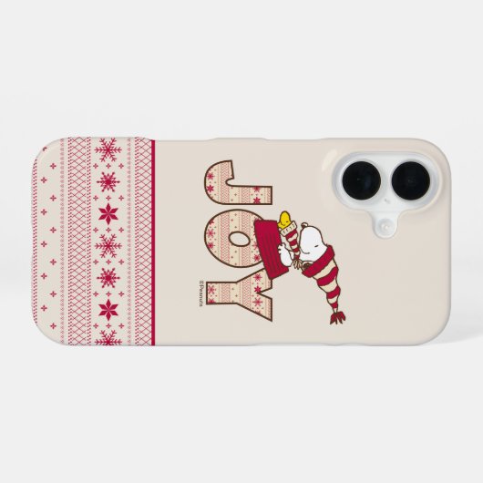 pinda's | Snoopy & Woodstock Joy Sled Ride iPhone 16 Hoesje (Achterkant horizontaal)