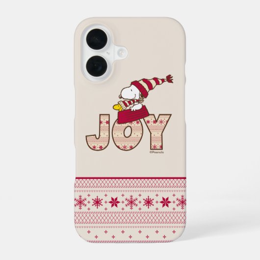 pinda's | Snoopy & Woodstock Joy Sled Ride iPhone 16 Hoesje (Achterkant)