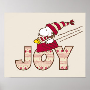 pinda's   Snoopy & Woodstock Joy Sled Ride Poster