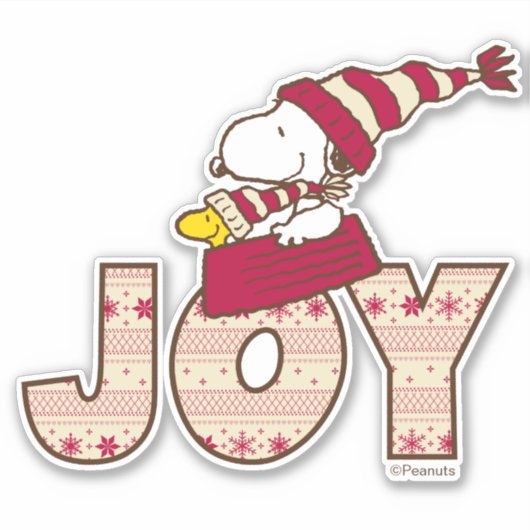 pinda's | Snoopy & Woodstock Joy Sled Ride Sticker (Voorkant)