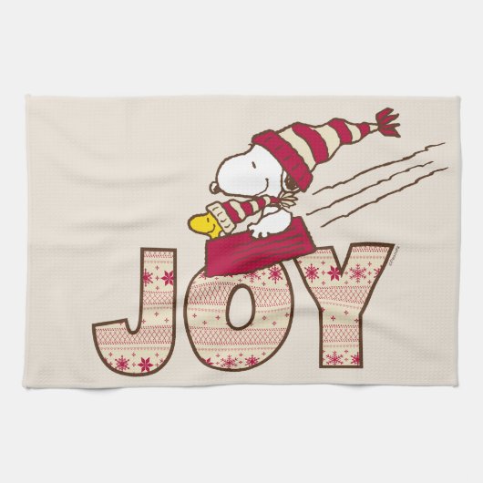 pinda's | Snoopy & Woodstock Joy Sled Ride Theedoek (Horizontaal)