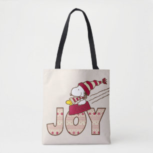 pinda's Snoopy & Woodstock Joy Sled Ride Tote Bag
