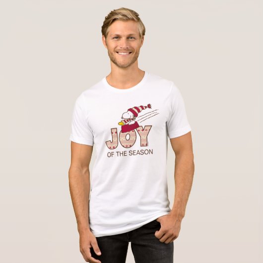 pinda's | Snoopy & Woodstock Joy Sled Ride Tri-Blend Shirt (Voorkant volledig)