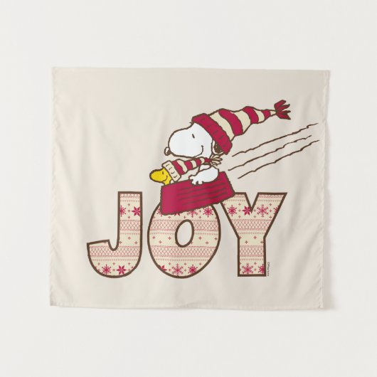 pinda's | Snoopy & Woodstock Joy Sled Ride Wandkleed (Voorkant (horizontaal))