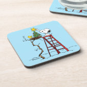 pinda's | Snoopy & Woodstock - kerstboom Bier Onderzetter (Linkerzijde)