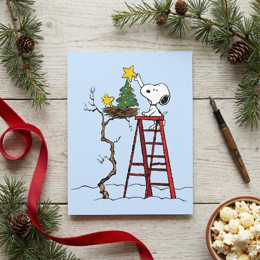 pinda's | Snoopy & Woodstock - kerstboom Briefkaart