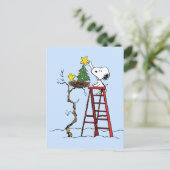 pinda's | Snoopy & Woodstock - kerstboom Briefkaart (Staand voorkant)