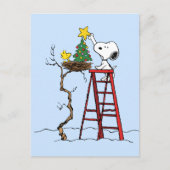 pinda's | Snoopy & Woodstock - kerstboom Briefkaart (Voorkant)