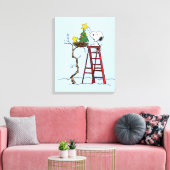 pinda's | Snoopy & Woodstock - kerstboom Canvas Afdruk (Insitu (Woonkamer))