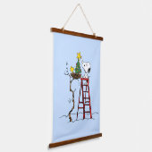 pinda's | Snoopy & Woodstock - kerstboom Hangend Wandkleed (Gebogen)