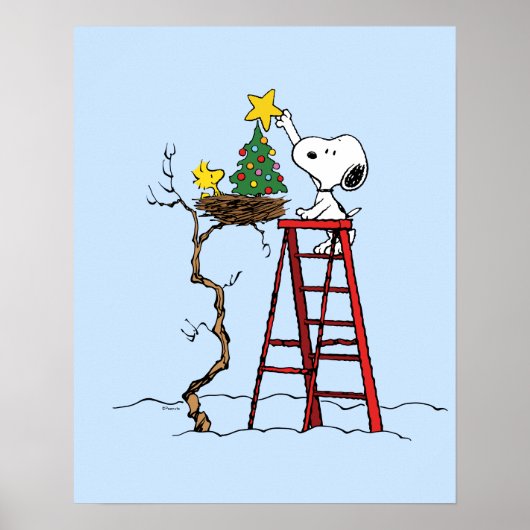 pinda's | Snoopy & Woodstock - kerstboom Poster (Voorkant)