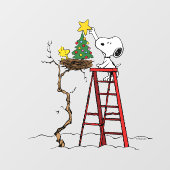 pinda's | Snoopy & Woodstock - kerstboom Raamsticker (Vel)