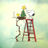 pinda's | Snoopy & Woodstock - kerstboom Raamsticker (Vel 3)
