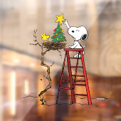 pinda's | Snoopy & Woodstock - kerstboom Raamsticker (Vel 2)