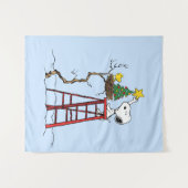 pinda's | Snoopy & Woodstock - kerstboom Wandkleed (Voorkant (horizontaal))