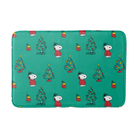 pinda's | Snoopy & Woodstock - kerstpatroon Badmat (Voorkant)