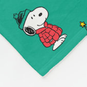 pinda's | Snoopy & Woodstock - kerstpatroon Fleece Deken (Hoek)