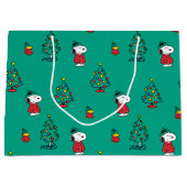 pinda's | Snoopy & Woodstock - kerstpatroon Groot Cadeauzakje (Voorkant)