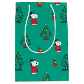 pinda's | Snoopy & Woodstock - kerstpatroon Medium Cadeauzakje (Voorkant)