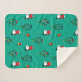 pinda's | Snoopy & Woodstock - kerstpatroon Sherpa Deken (Voorkant (horizontaal))
