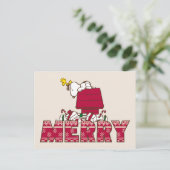 pinda's | Snoopy & Woodstock Merry Ugly Sweater Briefkaart (Staand voorkant)