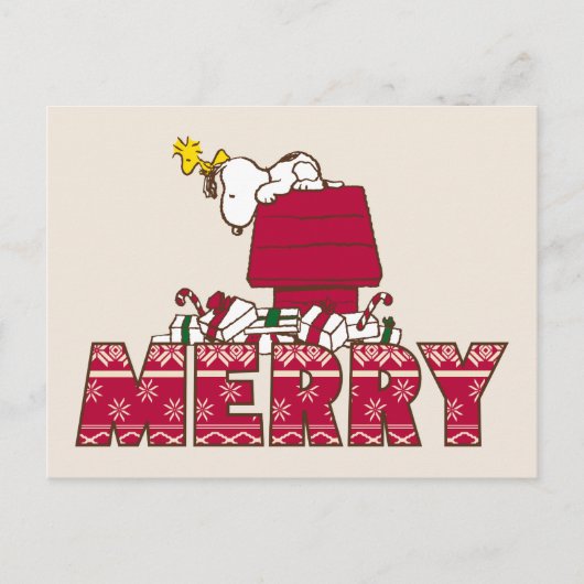 pinda's | Snoopy & Woodstock Merry Ugly Sweater Briefkaart (Voorkant)
