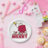 pinda's | Snoopy & Woodstock Merry Ugly Sweater Papieren Bordje (Feest)