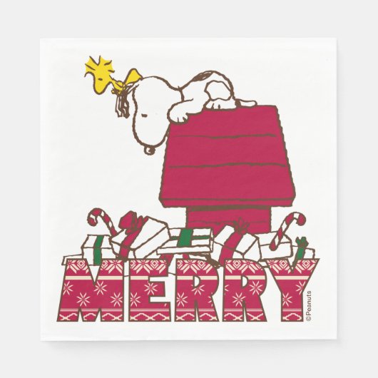 pinda's | Snoopy & Woodstock Merry Ugly Sweater Servet (Voorkant)
