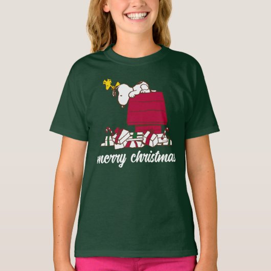 pinda's | Snoopy & Woodstock Merry Ugly Sweater T-shirt (Voorkant)