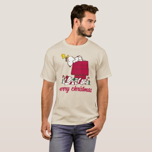 pinda's | Snoopy & Woodstock Merry Ugly Sweater T-shirt (Voorkant volledig)