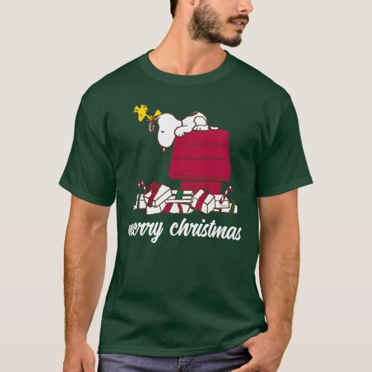 pinda's | Snoopy & Woodstock Merry Ugly Sweater T-shirt (Voorkant)