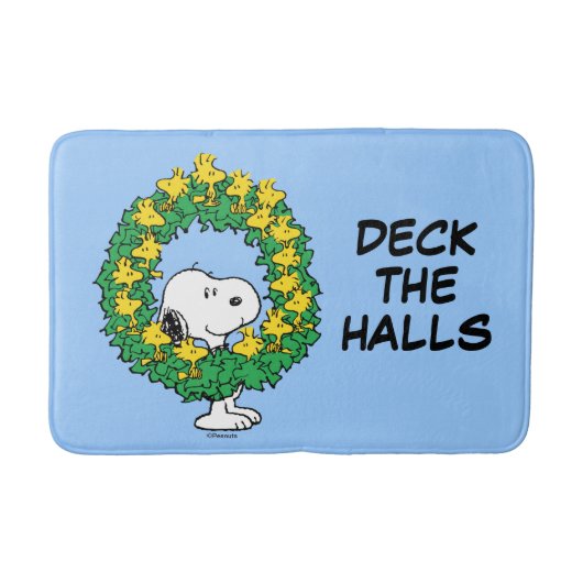 pinda's | Snoopy & Woodstock met kerstmis Badmat (Voorkant)