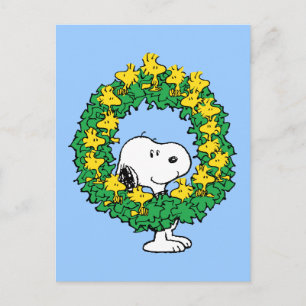 pinda's   Snoopy & Woodstock met kerstmis Briefkaart