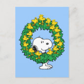 pinda's | Snoopy & Woodstock met kerstmis Briefkaart (Voorkant)