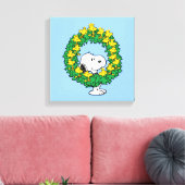 pinda's | Snoopy & Woodstock met kerstmis Canvas Afdruk (Insitu (Woonkamer))