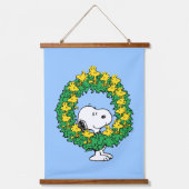 pinda's | Snoopy & Woodstock met kerstmis Hangend Wandkleed (Voorkant)