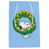 pinda's | Snoopy & Woodstock met kerstmis Medium Cadeauzakje (Voorkant)