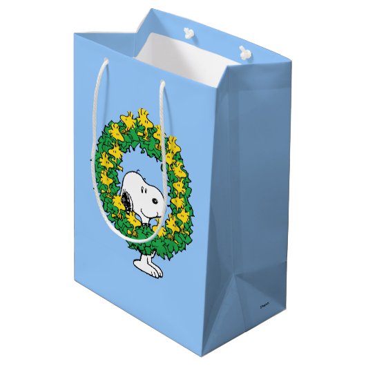 pinda's | Snoopy & Woodstock met kerstmis Medium Cadeauzakje (Achterkant Gekanteld)