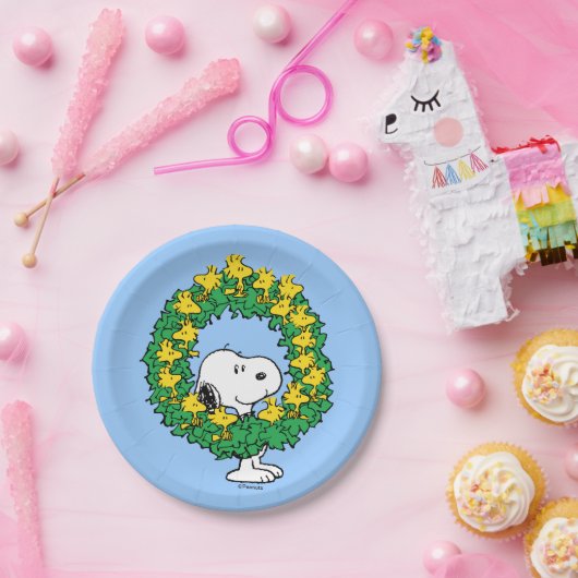 pinda's | Snoopy & Woodstock met kerstmis Papieren Bordje (Feest)
