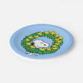 pinda's | Snoopy & Woodstock met kerstmis Papieren Bordje (Gekanteld)