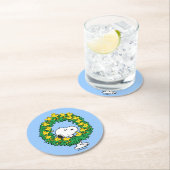 pinda's | Snoopy & Woodstock met kerstmis Ronde Kartonnen Onderzetter (Insitu)