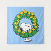 pinda's | Snoopy & Woodstock met kerstmis Wandkleed (Voorkant)