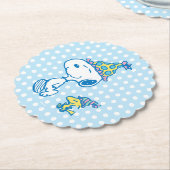 PINDA'S | Snoopy & Woodstock Party Polka Dots Kartonnen Onderzetters (Gekanteld)