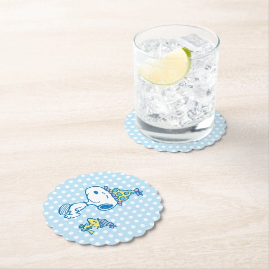 PINDA'S | Snoopy & Woodstock Party Polka Dots Kartonnen Onderzetters (Insitu)